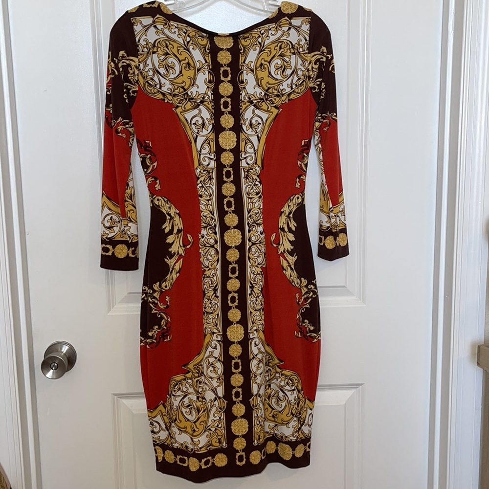 Cache Baroque Bodycon Sheath Cocktail Dress - Picture 2 of 3